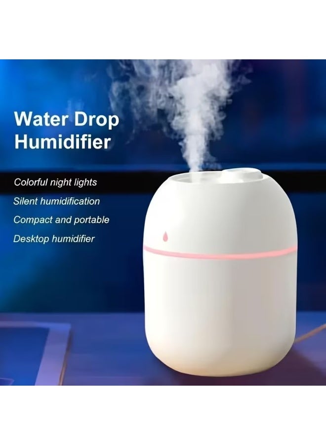 Goolsky USB Powered Mini Humidifier - Quiet, Portable, Cylindrical Air Moisturizer with Colorful LED Lights for Bedroom, Travel, Office & Home - Heavy Fog, Two-Level Output with One-Touch Control - Image 1