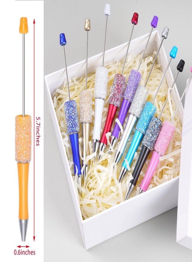 jiebor 10Pcs Beadable Pens Plastic Bead Ballpoint DIY Cute Cool Pens Black Ink Bulk for Beads Women Men Gift Office Supplies - Image 4