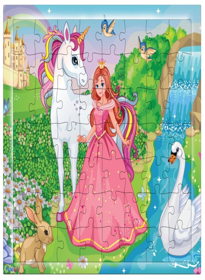 Fiddlys 54 Pcs Wood Jigsaw Puzzles for Kids & Children Age 6+ Double Layered Wooden Puzzles with Bright Front & Back Print Puzzle for Kids-Educational Toy (Princess+Ice) - Image 2