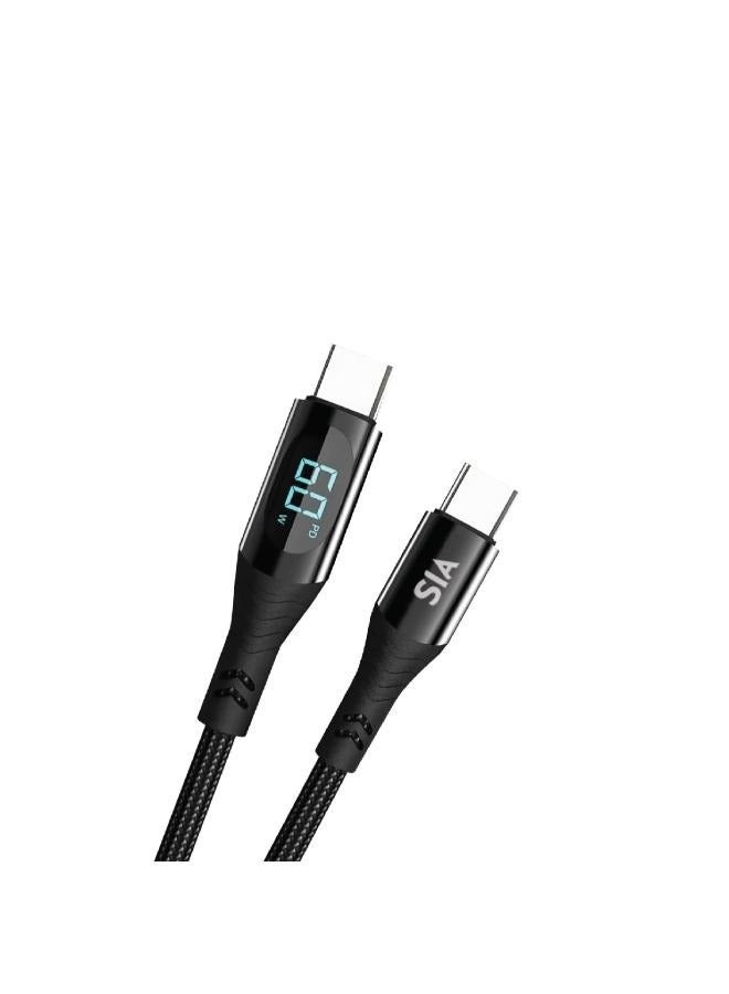 sia LED NYLON BRAIDED CABLE C-C 60W- 100CM - Image 1