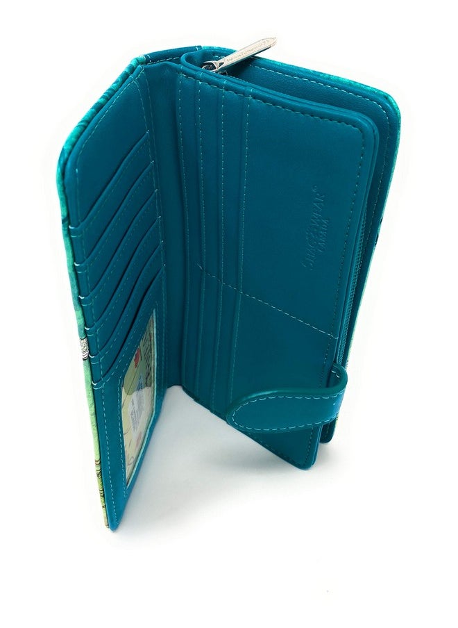 Shag Wear Vintage Dragonfly Large Wallet For Women 7 Teal  - Image 4