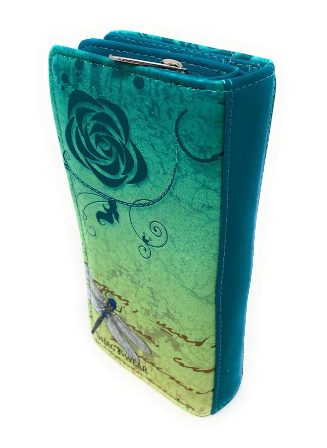 Shag Wear Vintage Dragonfly Large Wallet For Women 7 Teal  - Image 2