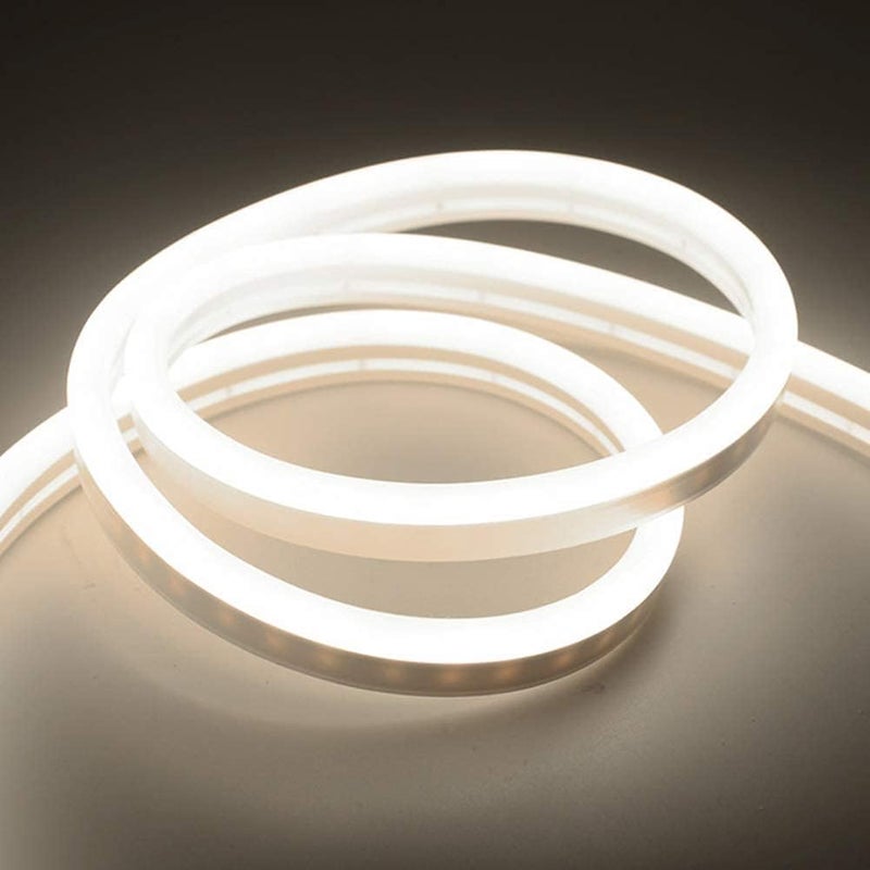 BPA ® 16.4Ft/ 5M LED Neon Rope Light, 12V DC 600 SMD2835 LEDs Waterproof Flexible LED Neon Light, for Indoors Outdoors Decor Commercial Building Decor (WHITE) - Image 1