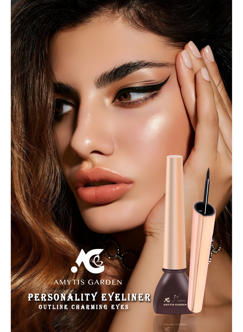 AMYTIS GARDEN Liquid Eyeliner Intense Black, Long-Lasting  - Image 2