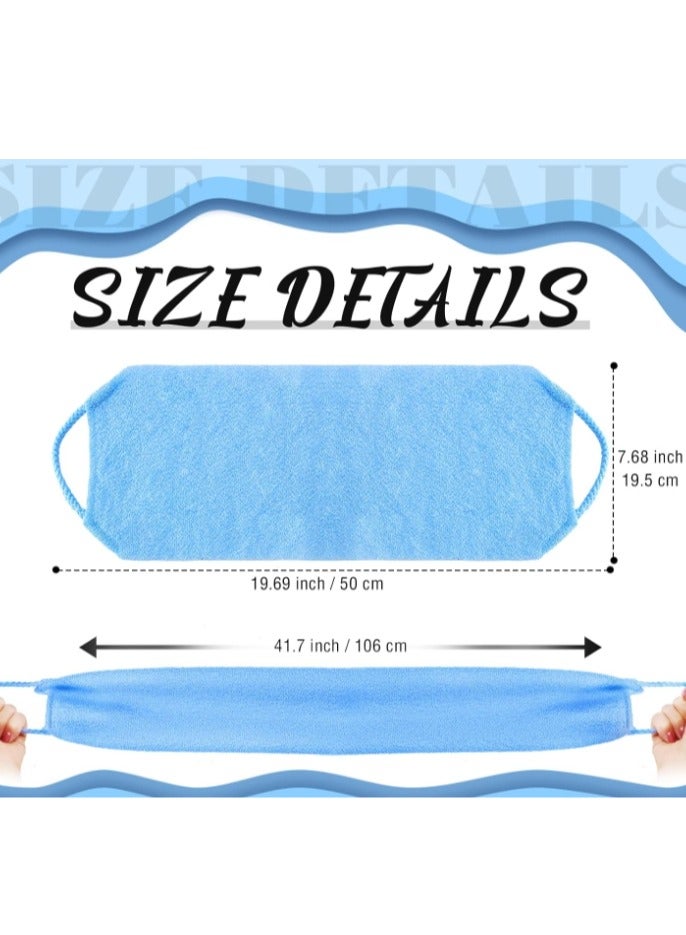 2 Pack Men Back Scrubber for Shower Exfoliating,Washcloth Back Cloth Body Scrubber Towel,Nylon Exfoliating Stretchable Pull Strap Wash Cloth for Bath Body Scrub Washcloth (Dark gray & Blue) - Image 4