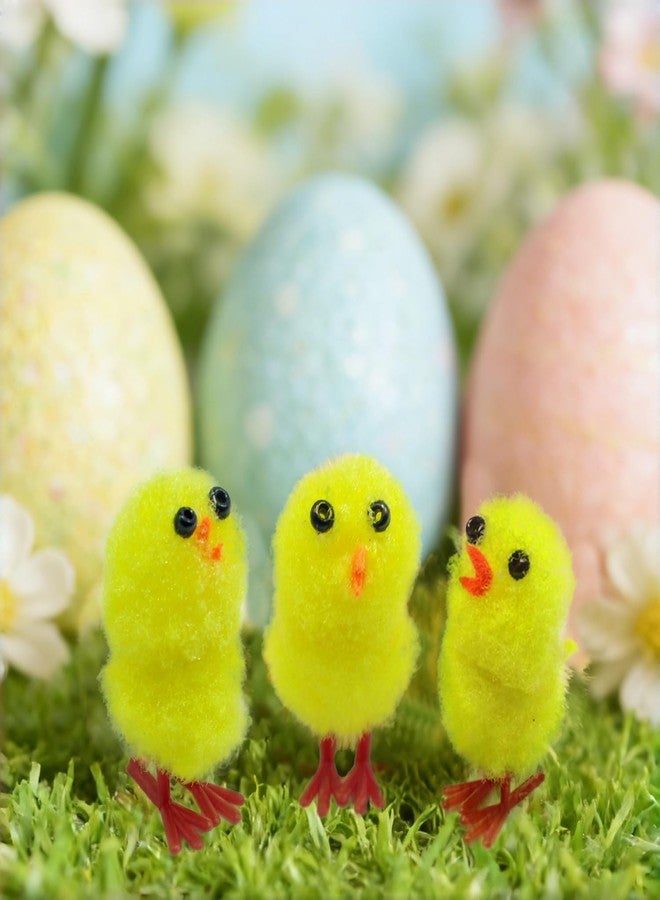 YGbridge 1.2 Inch Mini Easter Chicks, 36 Pcs Tiny Baby Chicks for Easter Bonnet Decoration, Party Cake Decoration, Fake Chickens Easter Figurines (Yellow- 36PCS) - Image 4