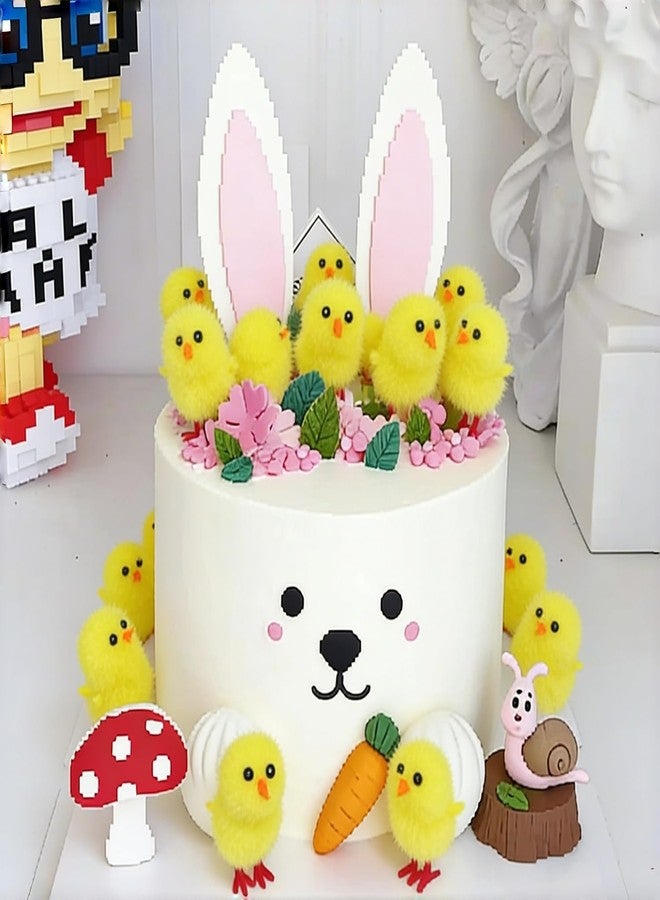 YGbridge 1.2 Inch Mini Easter Chicks, 36 Pcs Tiny Baby Chicks for Easter Bonnet Decoration, Party Cake Decoration, Fake Chickens Easter Figurines (Yellow- 36PCS) - Image 2