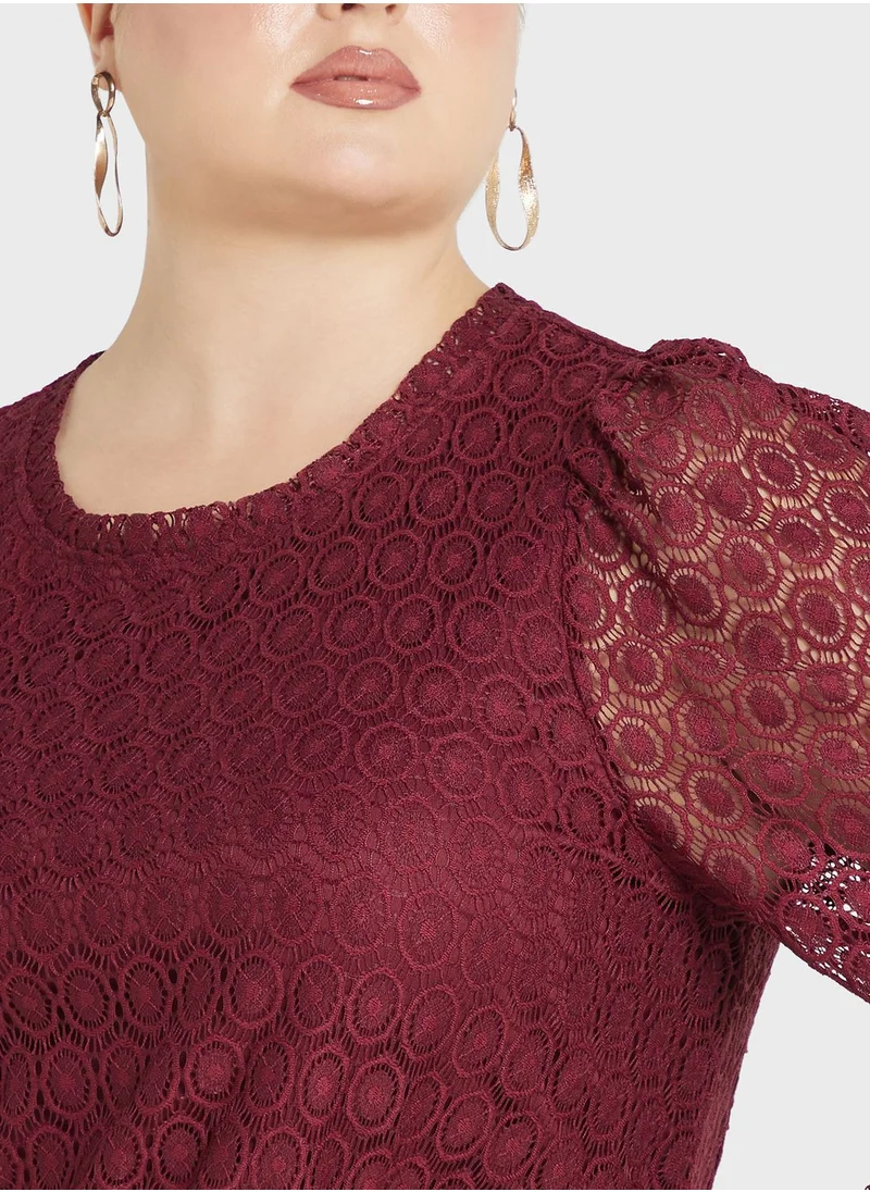 Only Carmakoma Puff Sleeve Tiered Dress