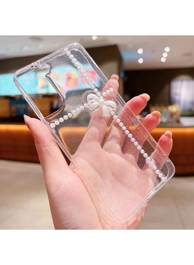 S-TOP Case For Samsung Galaxy S25 5G Pearl Bow Glitter Epoxy TPU Phone Case - Image 4