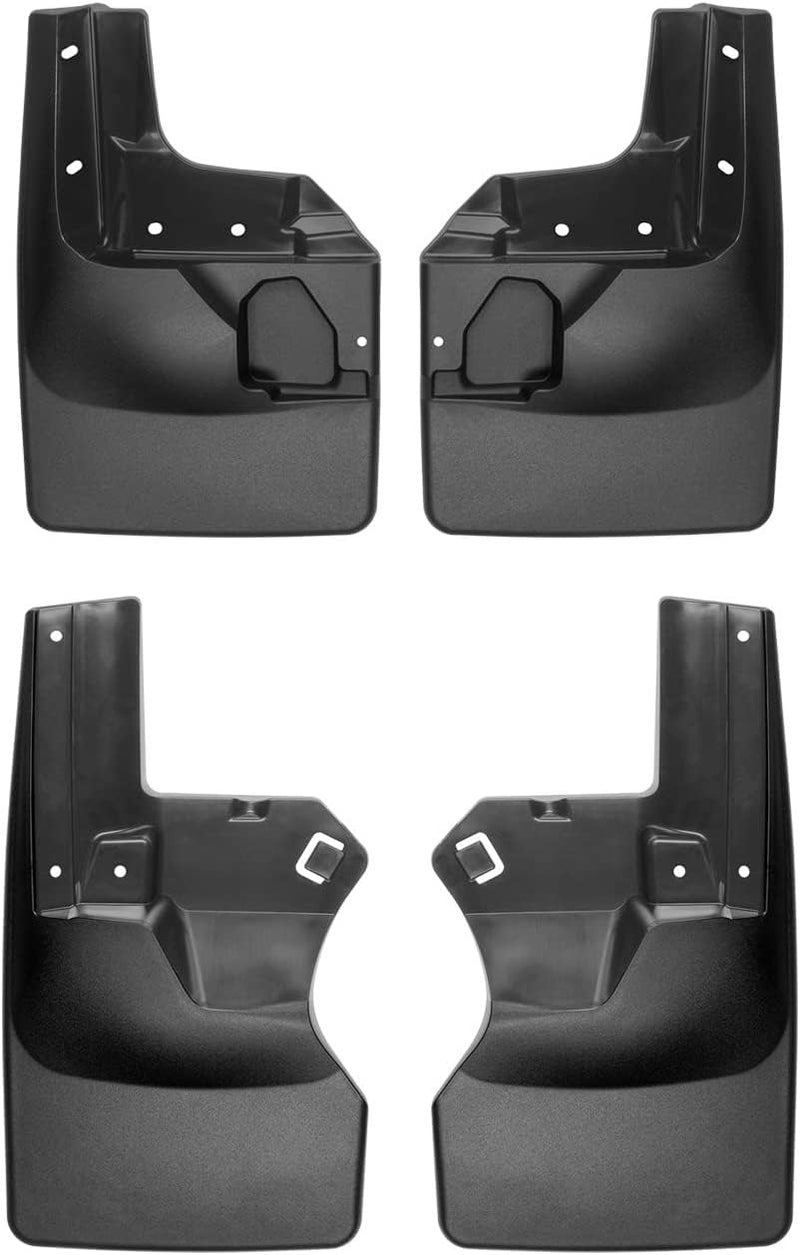 WeatherTech Custom No Drill Splash Guard MudFlaps for Jeep Gladiator - Front & Rear Set (110100-120112), Black - Image 1