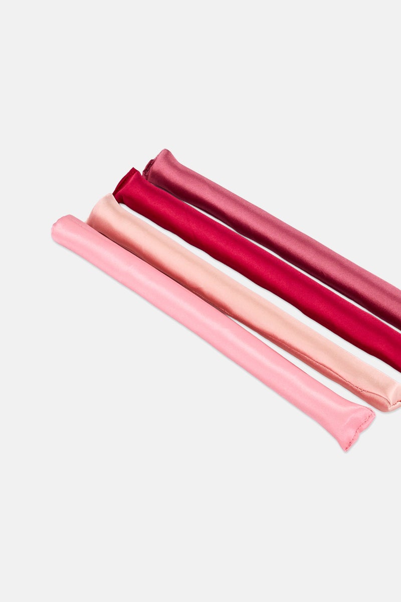 NYC 4 Pcs Flex Heatless Curling Rods, Pink - Image 3