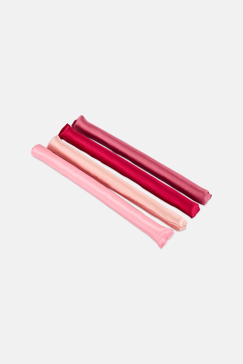 NYC 4 Pcs Flex Heatless Curling Rods, Pink - Image 2