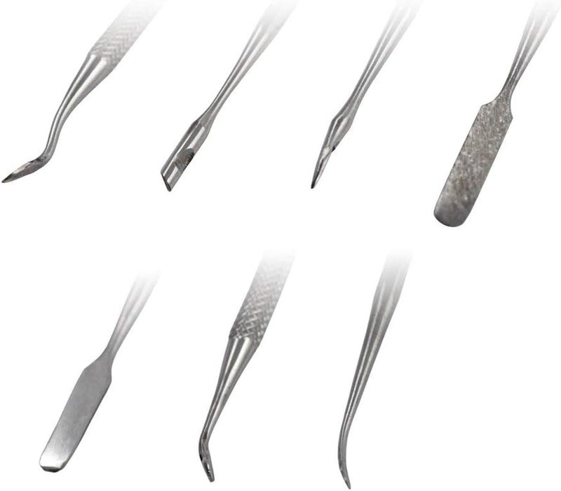 SE Double-Ended Spatula and Carver Set - 7 Piece Stainless Steel Tool Kit - Image 2