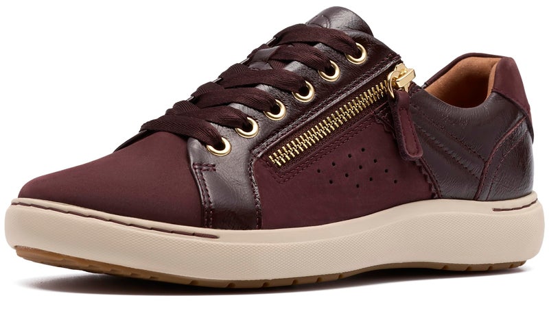 Clarks Women's Nalle Zen Sneaker, Merlot Combi, Size 6 - Image 1