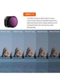 جنرال مرشح ND القابل للتعديل لكاميرا DJI Mini 3/Mini 3 Pro، نطاق ND32-ND512 (5-9 وقفات)، إطار من سبائك الألومنيوم لملحقات عدسة الطائرة (VND5-9)  - Image 4