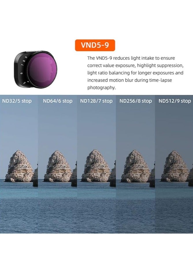 general Variable ND Filter for DJI Mini 3/Mini 3 Pro, ND32-ND512 (5-9 stops), Aluminum Alloy Frame for Drone Lens Accessory (VND5-9)  - Image 4