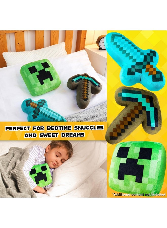 MINECRAFT ألعاب ماينكرافت دمى محشوة مجموعة 3D عبوة من 3 وسادة للأطفال والمراهقين رفيق العناق ديكور المنزل إكسسوارات غرفة النوم مقتنيات محشوة حيوانات محشوة هدايا للاعبين - Image 5