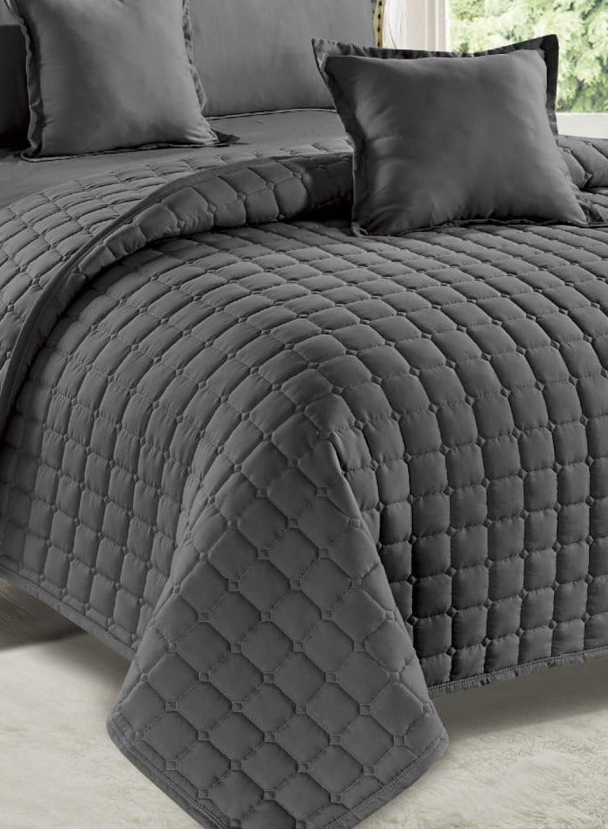 مون مفرش سرير نفرين مضغوط سادة صيفي من المايكروفايبر 6 قطع مقاس اللحاف 250x230 سم - Image 2