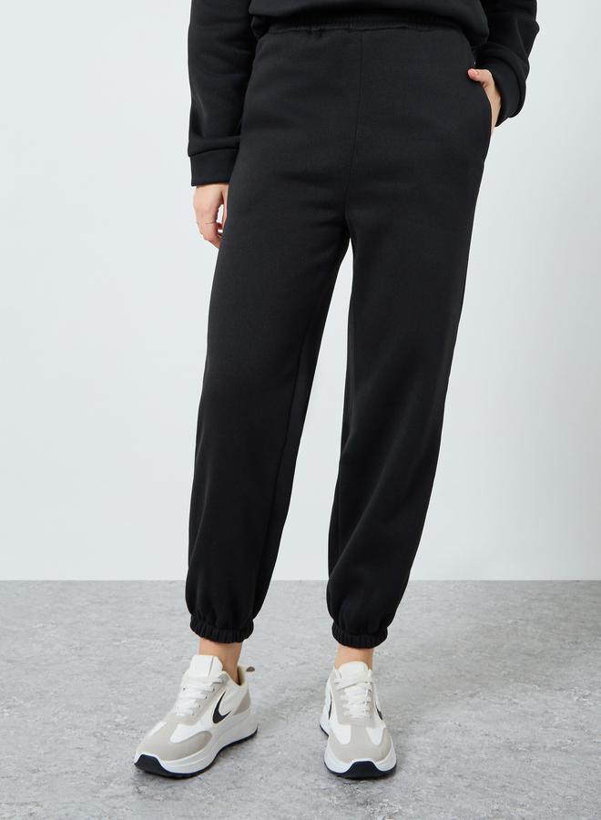 Styli Solid Zip-Up Top and Cuffed Jogers Set - Image 5