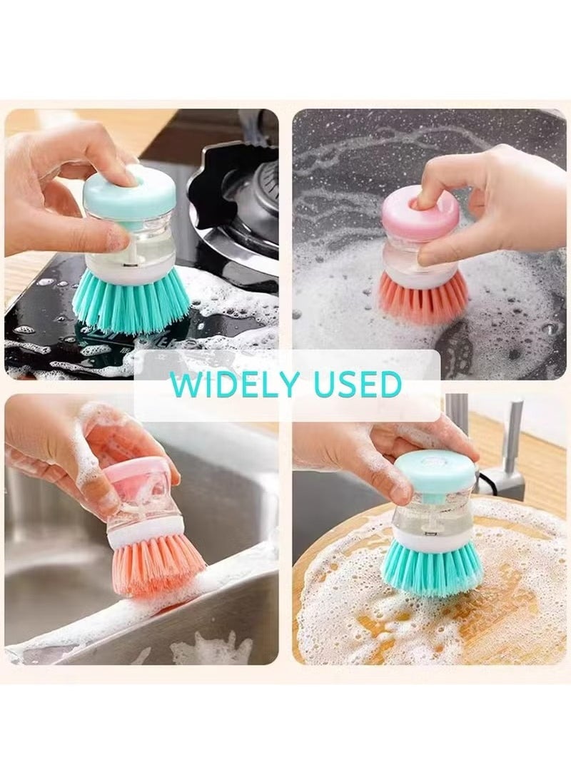Generic Dishwashing Brush Set with Soap Dispenser (Set of 3 Random Colors)  - Image 4