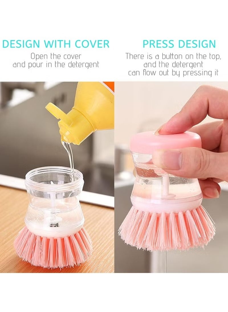 Generic Dishwashing Brush Set with Soap Dispenser (Set of 3 Random Colors)  - Image 3