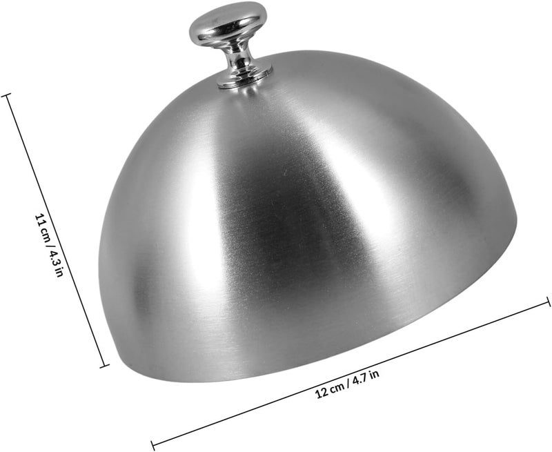 Stainless Steel Food Dome Cover for Kitchen Bbq, Anti-splashing round Basting Lid with Handle, Portable Household Griddle Dome for Steak and Melting Cheese - Image 2