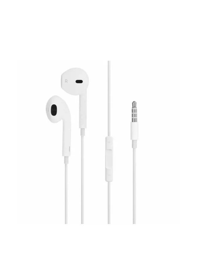 Gravity "High Bass Earphones with Mic for Oppo A78: Handsfree Wired In-Ear Headset in White" - Image 2