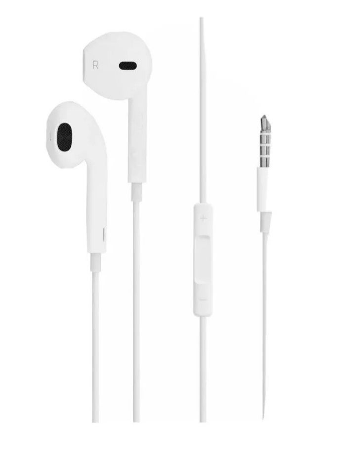 Gravity "High Bass Earphones with Mic for Oppo A78: Handsfree Wired In-Ear Headset in White" - Image 1