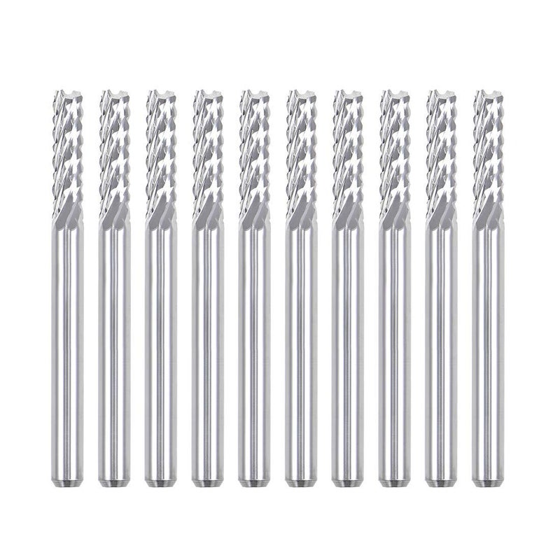 Nxtop 10Pcs 3mm Carbide End Mill Engraving Milling Cutter CNC Router Bits for PCB Machine, 1/8" Shank - Image 1