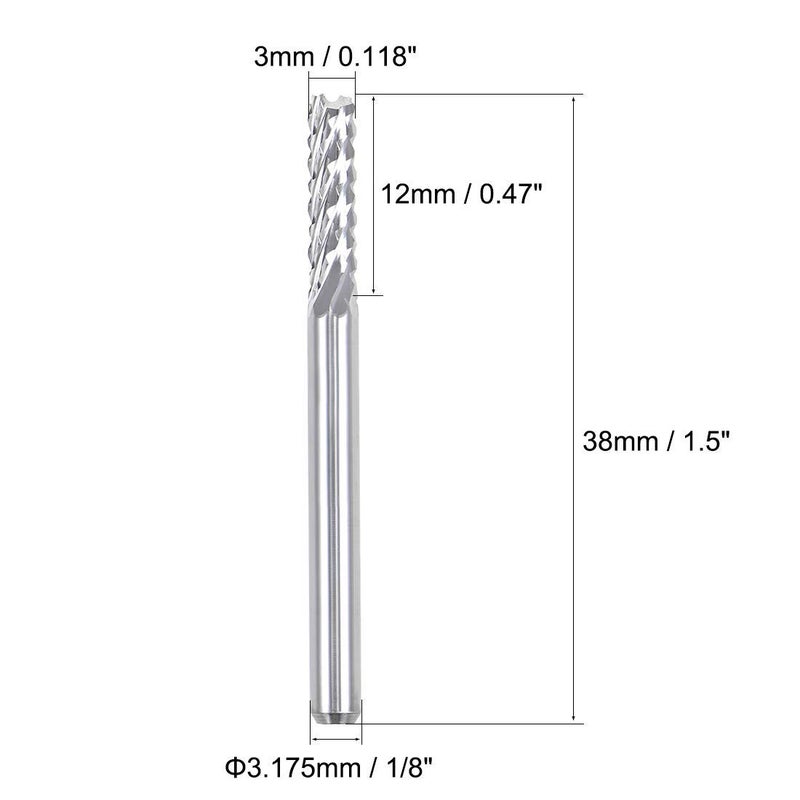 Nxtop 10Pcs 3mm Carbide End Mill Engraving Milling Cutter CNC Router Bits for PCB Machine, 1/8" Shank - Image 2