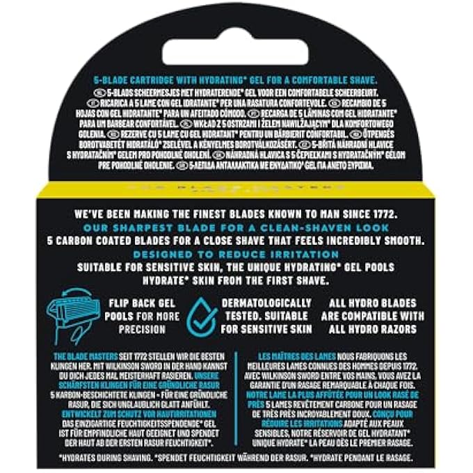 Wilkinson Sword Hydro 5 Skin Protection Advanced  4 5Blade Razor Blades Refills with Menthol Enriched Lubricant Band - Image 3