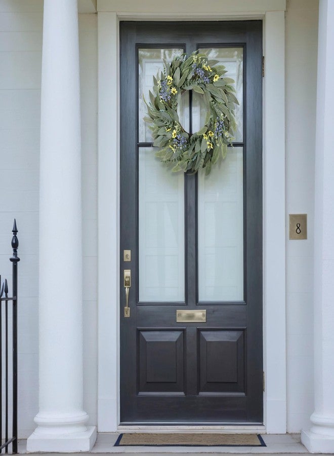 Zmtyykh 26" Wreath for Front Door,Large Eucalyptus Spring Wreath,Artificial Greenery Summer Wreath with White Berries Flowers for Outdoor Indoor Window Porch Farmhouse Holiday Home Seasonal Decor - Image 2