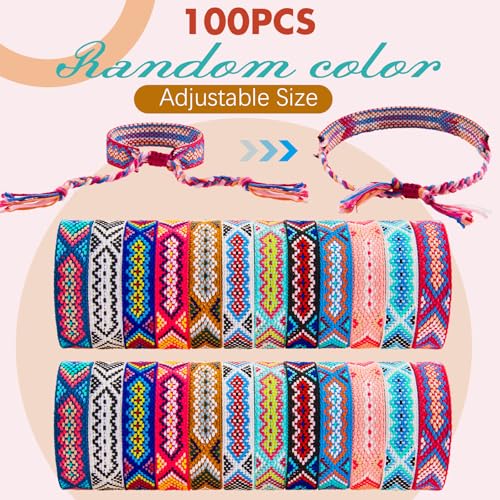 Henoyso 24 Pcs Woven Friendship Bracelets Bulk Adjustable Braided String Nepal Boho Thread End of Year Gift Bracelets with Sliding Knot Closure for Women Birthday Party Camp Favor Festival Vibe - Image 3