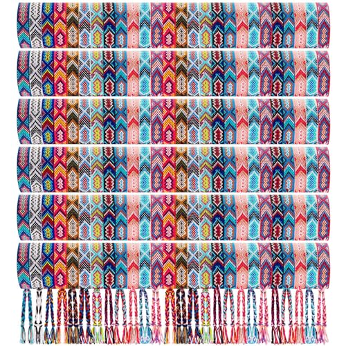 Henoyso 24 Pcs Woven Friendship Bracelets Bulk Adjustable Braided String Nepal Boho Thread End of Year Gift Bracelets with Sliding Knot Closure for Women Birthday Party Camp Favor Festival Vibe - Image 1