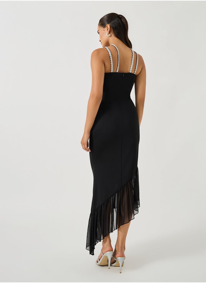 Styli Ruffle Trim Midi Dress  - Image 5