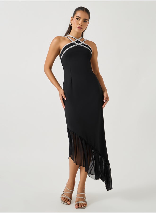 Styli Ruffle Trim Midi Dress  - Image 2