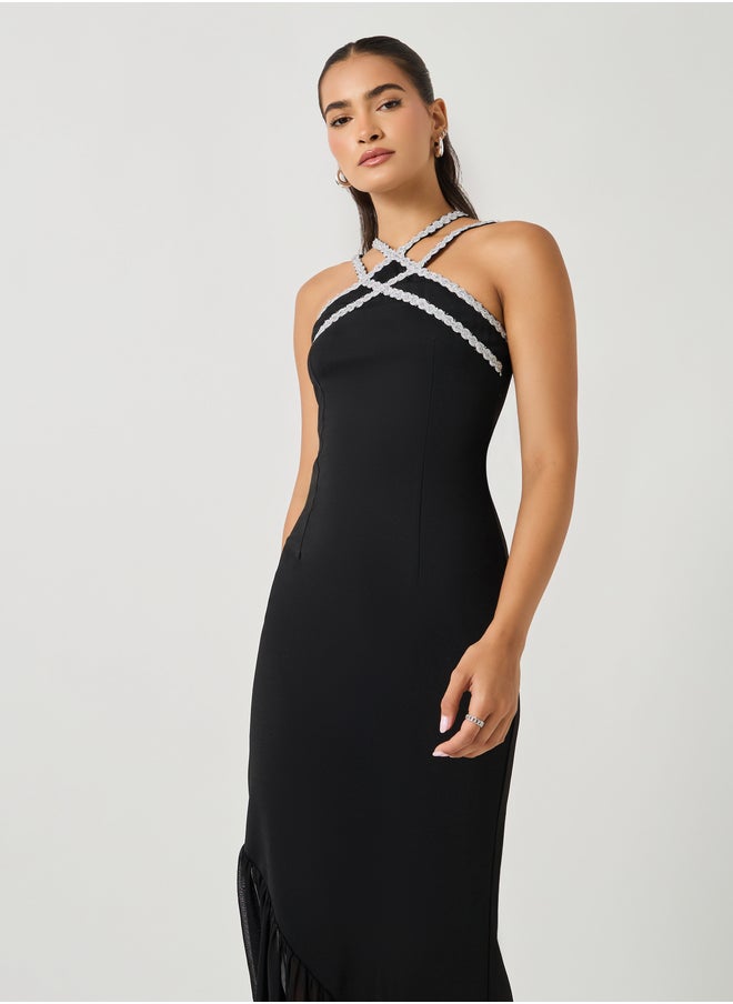 Styli Ruffle Trim Midi Dress  - Image 3
