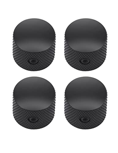 Rubatone Metal Guitar Knobs Dome Control Knobs with Black Knurled Barrels 6mm Split Shafts for Telecaster Stratocaster Electric Guitar or Bass Guitar Set of 4pcs. - Image 5