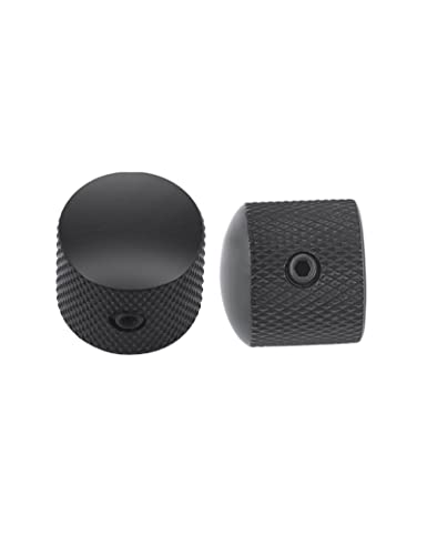 Rubatone Metal Guitar Knobs Dome Control Knobs with Black Knurled Barrels 6mm Split Shafts for Telecaster Stratocaster Electric Guitar or Bass Guitar Set of 4pcs. - Image 4