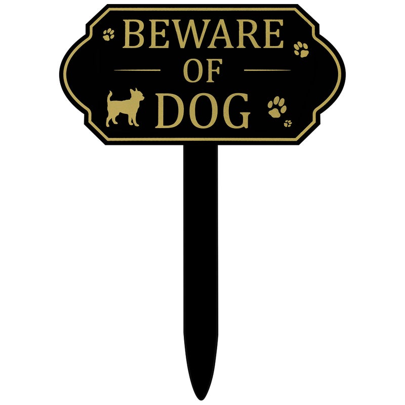 Beware of Dog Sign with Stake for Fence 709 x 354 Dog Warning Yard Signs for Property Guard Yard Lawn Indoor or Outdoor UseStylish Style