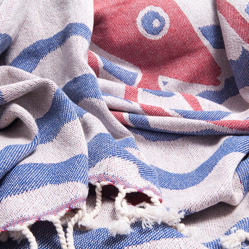 Anemoss Turkish Peshtemal Bath Towel, Large Size 100x180cm, Shrimp Pattern Design, 100% Cotton Soft & Quick Dry Material, Versatile Use for Beach, Pool and Bath, Peshtemal Bath Towel - Image 3