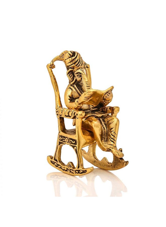 Collectible India Ganesh Idol Murti for Home Decor Lord Ganesha Reading Ramayana Statue God Ganesh Ganpati Sculpture Home Office Gifts Decor - Image 1