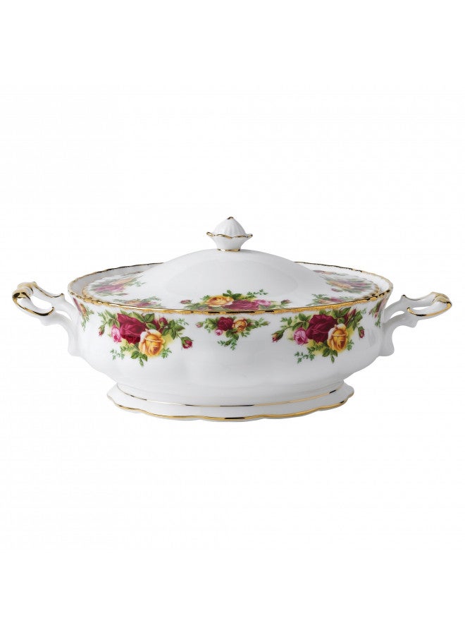 Royal Albert Old Country Roses Covered Vegetable Bowl, 50 oz, Multi - Image 1