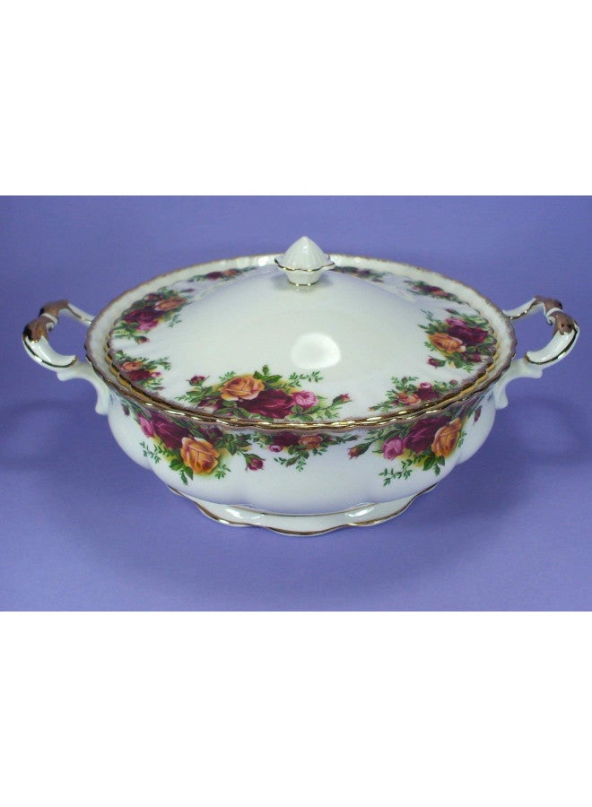 Royal Albert Old Country Roses Covered Vegetable Bowl, 50 oz, Multi - Image 3