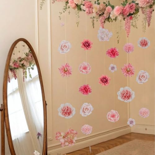 CITYES 50 Pcs Artificial Flowers Heads Faux Daisy Flower Garland Heads Pink Small Fake Peony Rose Flowers Bulk Mini Silk Daisy Flower for Craft Wedding Party DIY Wreath Graduation Cap Home Decoration - Image 5