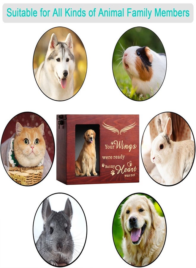 DGDCDV Pet Memorial Urns for Dog or Cat Ashes, Large Wooden Funeral Cremation Urns with Photo Frame, Keepsake Memory Box with Black Flannel Lining - Image 4