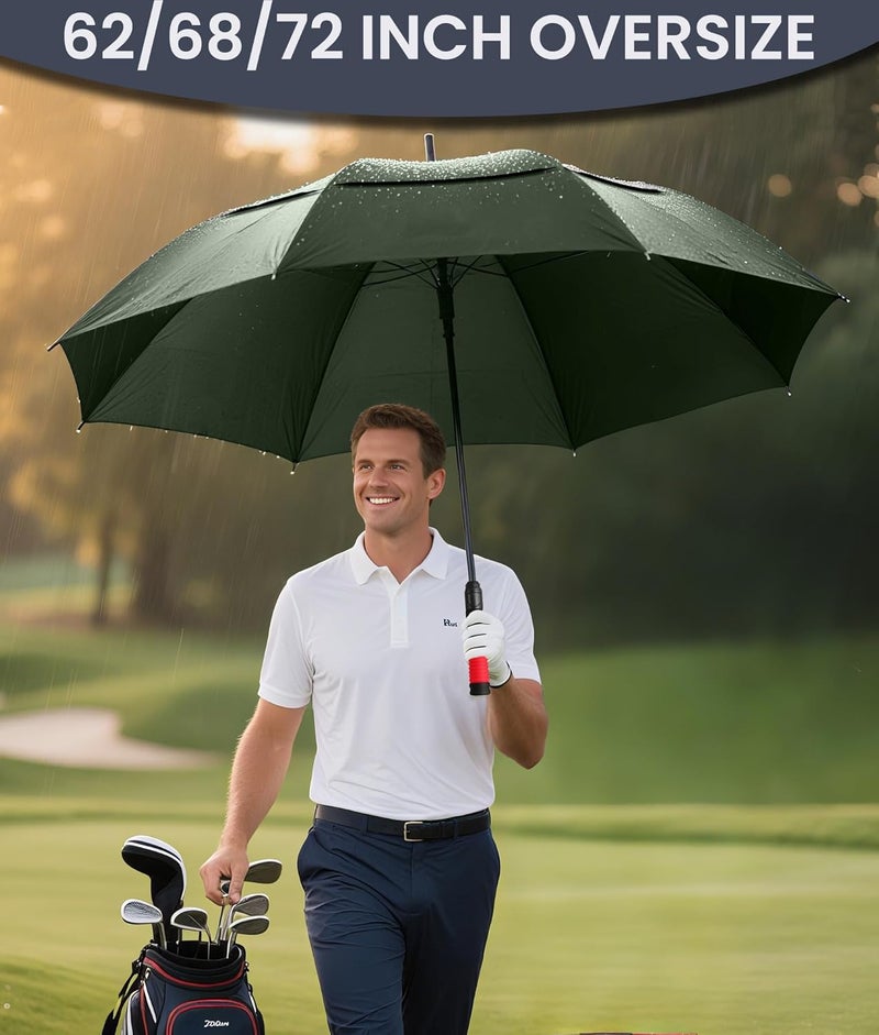 SIEPASA Golf Umbrella Large 62/68/72 Inch Automatic Open Golf Umbrella Extra Large Oversize Double Canopy Vented Umbrella Windproof Waterproof for Men and Women. - Image 2