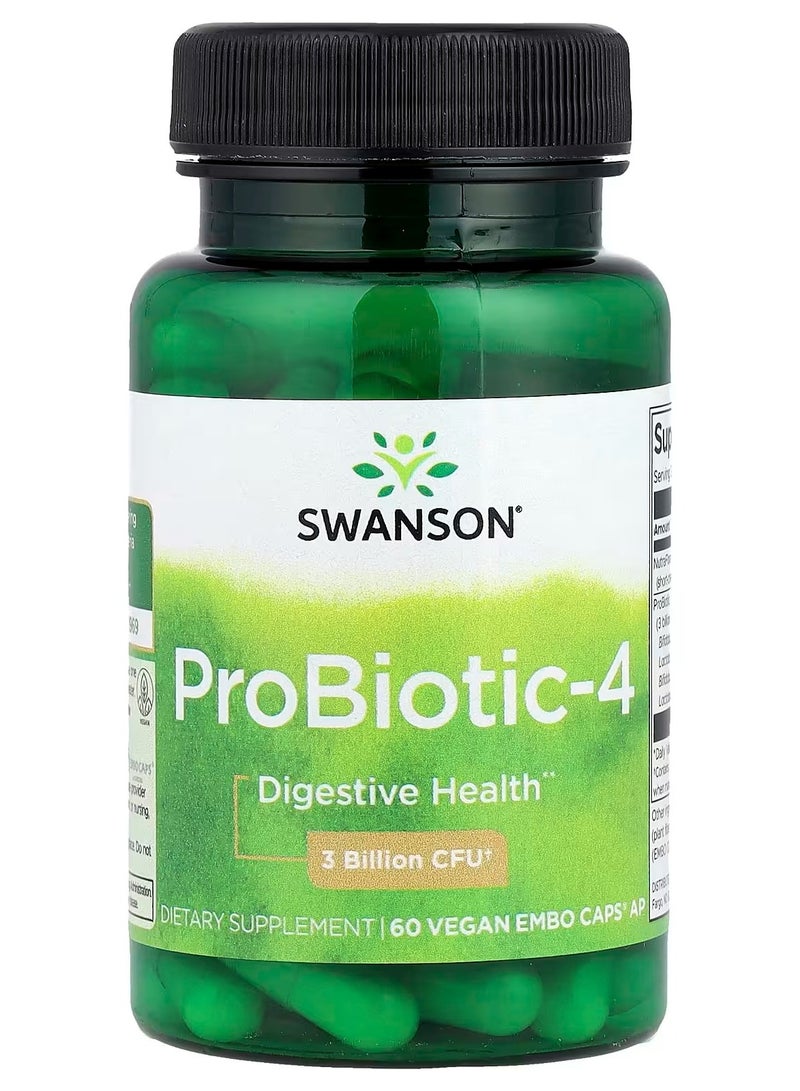 Swanson, ProBiotic-4, 60 Vegan Embo Caps® AP