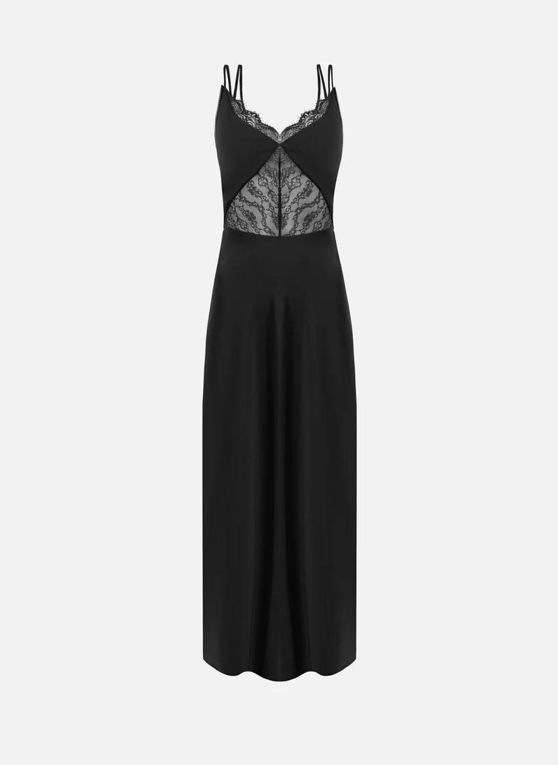 Lichi  Maxi dress with straps and lace insert on the bodice for Women | Best Price UAE