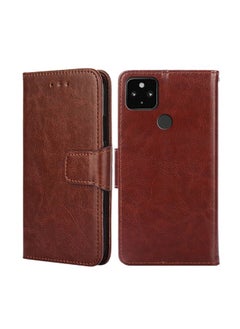 HuHa Case Cover For For Google Pixel 5 XL 5G / Pixel 4A 5G Crystal Texture Leather Phone Case(Brown) 